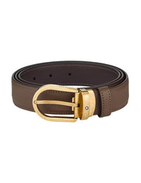 حزام جلدي من Montblanc بقفل حدوة الحصان بني مقاس 30 مم