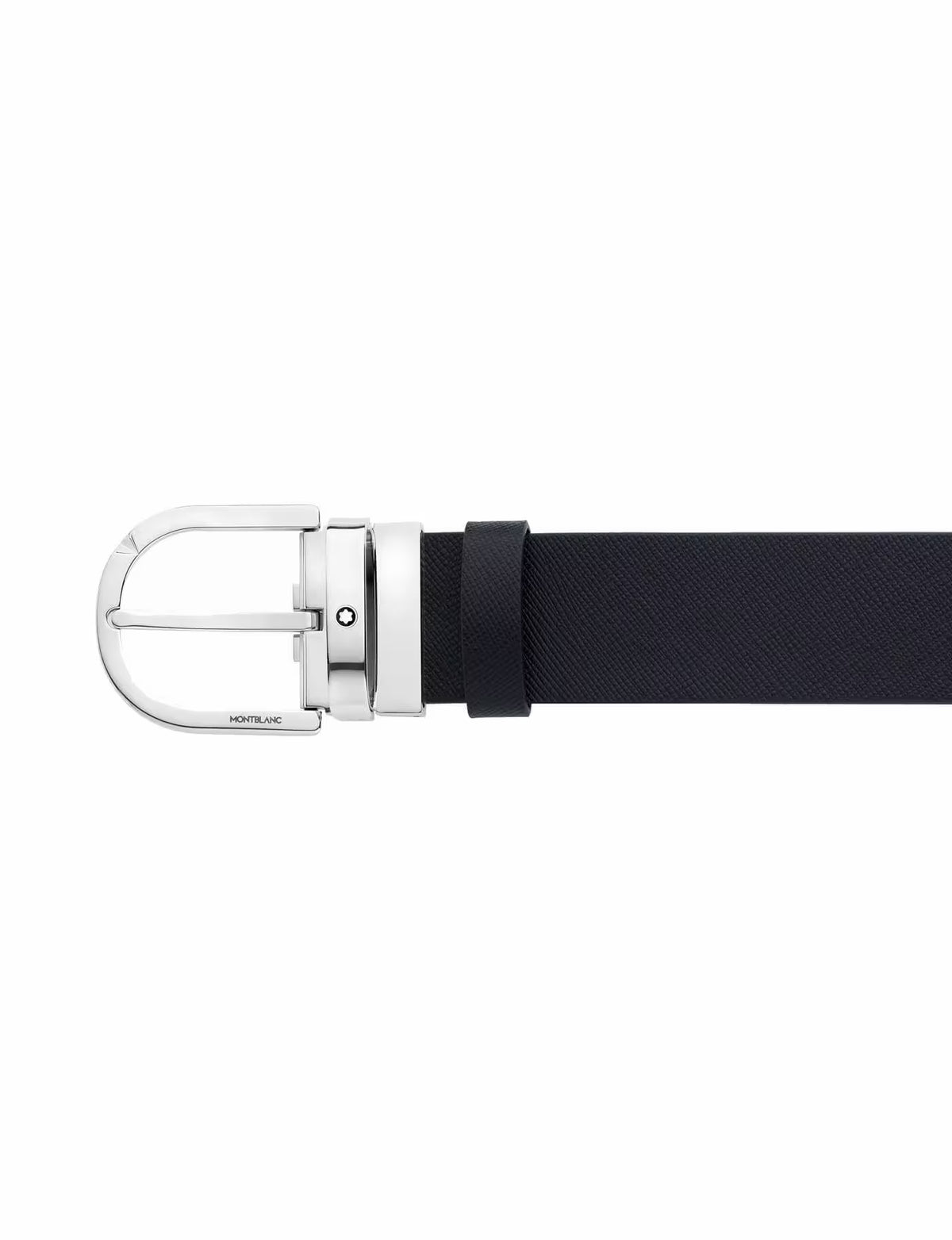 حزام جلدي قابل للعكس من Montblanc بطباعة مشبك حدوة الحصان باللون الأسود/mosto مقاس 35 مم