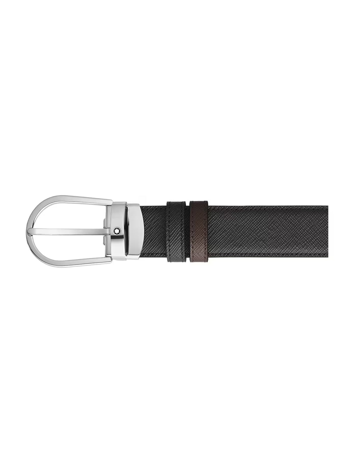 Montblanc Horseshoe 30 mm Reversible Belt in Sartorial Leather Black/Brown