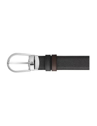 Montblanc Horseshoe 30 mm Reversible Belt in Sartorial Leather Black/Brown