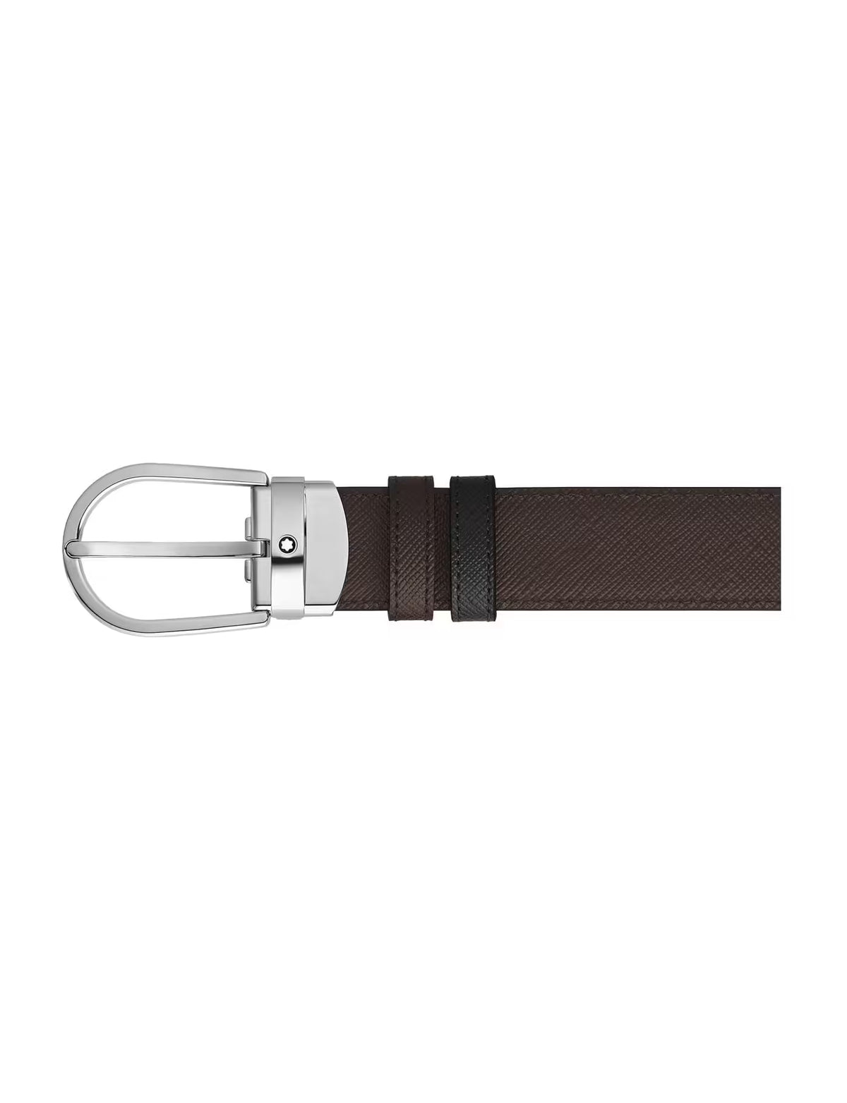 Montblanc Horseshoe 30 mm Reversible Belt in Sartorial Leather Black/Brown