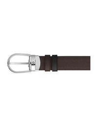 Montblanc Horseshoe 30 mm Reversible Belt in Sartorial Leather Black/Brown