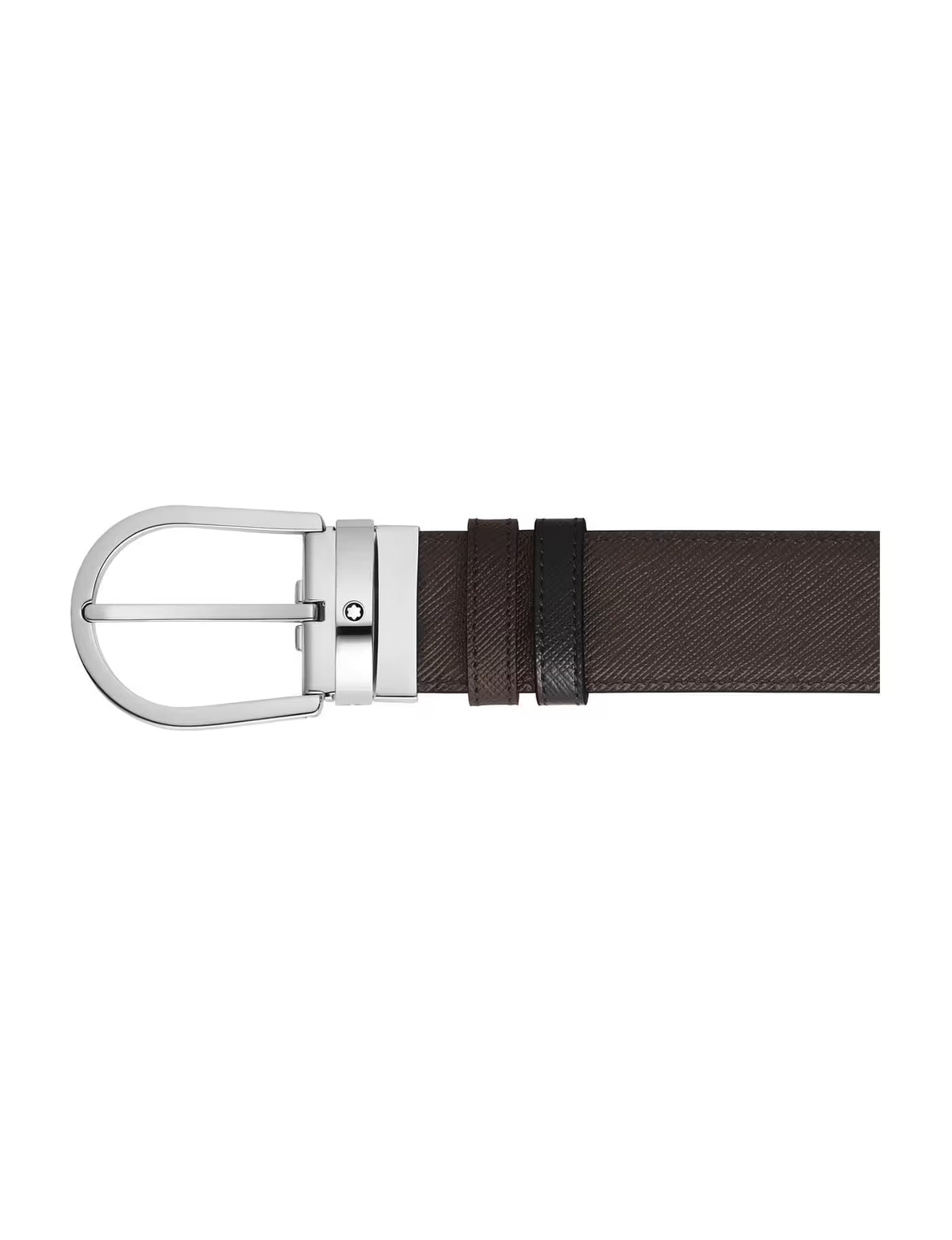 Montblanc Horseshoe 35 mm Reversible Belt in Sartorial Leather Black/Brown