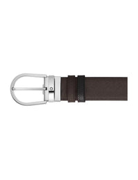 Montblanc Horseshoe 35 mm Reversible Belt in Sartorial Leather Black/Brown