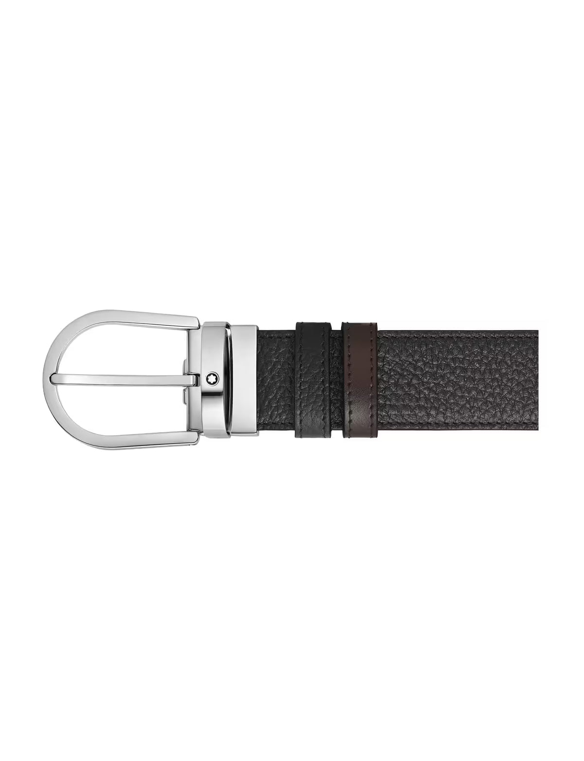 Montblanc Horseshoe 35 mm Reversible Belt in Grained Leather Black/Brown