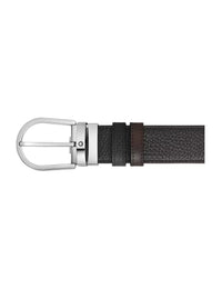 Montblanc Horseshoe 35 mm Reversible Belt in Grained Leather Black/Brown