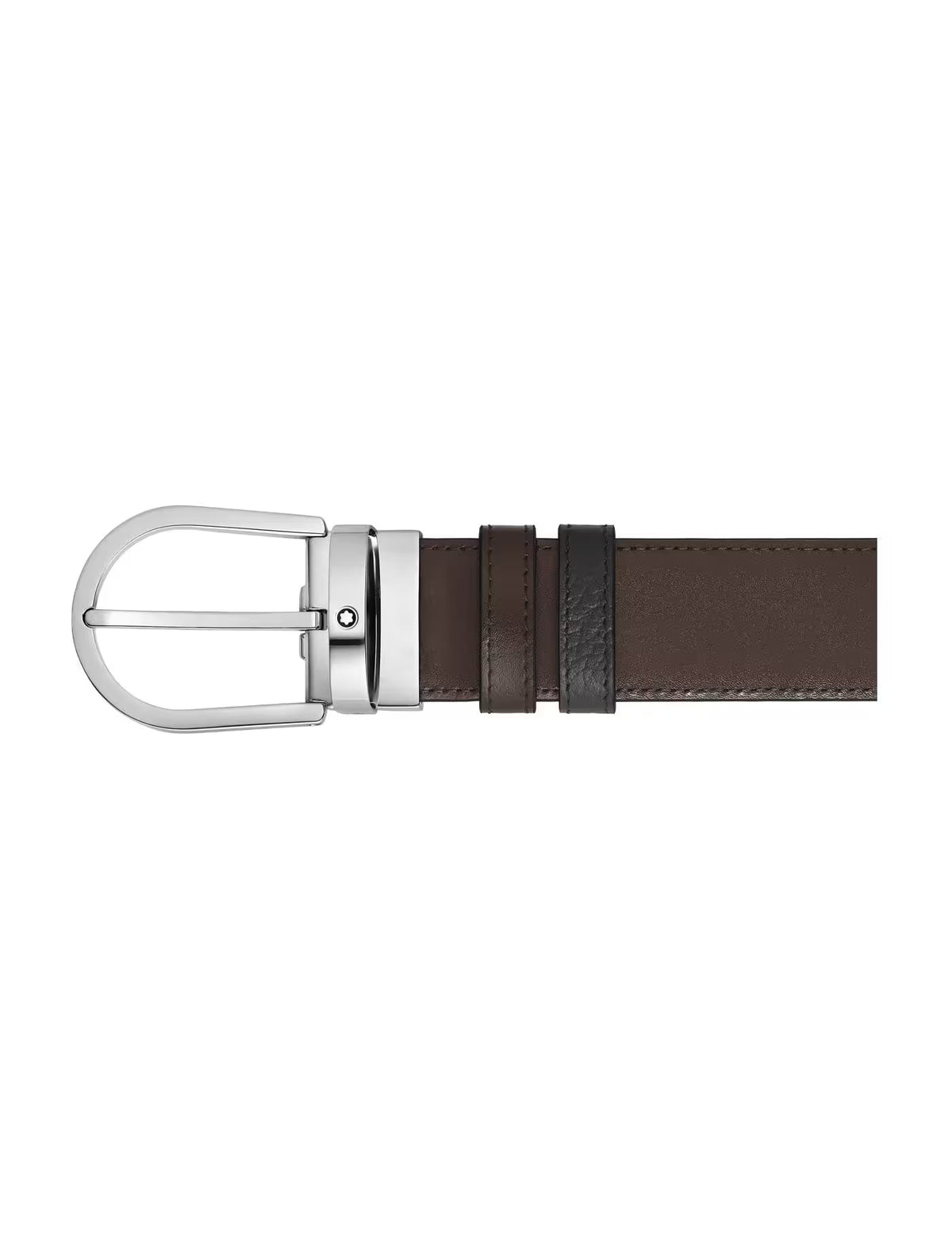 Montblanc Horseshoe 35 mm Reversible Belt in Grained Leather Black/Brown