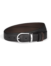 Montblanc Horseshoe 30 mm Reversible Belt in Grained Leather Black/Brown