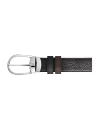 Montblanc Horseshoe 30 mm Reversible Belt in Grained Leather Black/Brown
