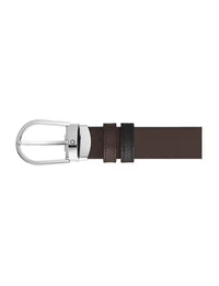 Montblanc Horseshoe 30 mm Reversible Belt in Grained Leather Black/Brown