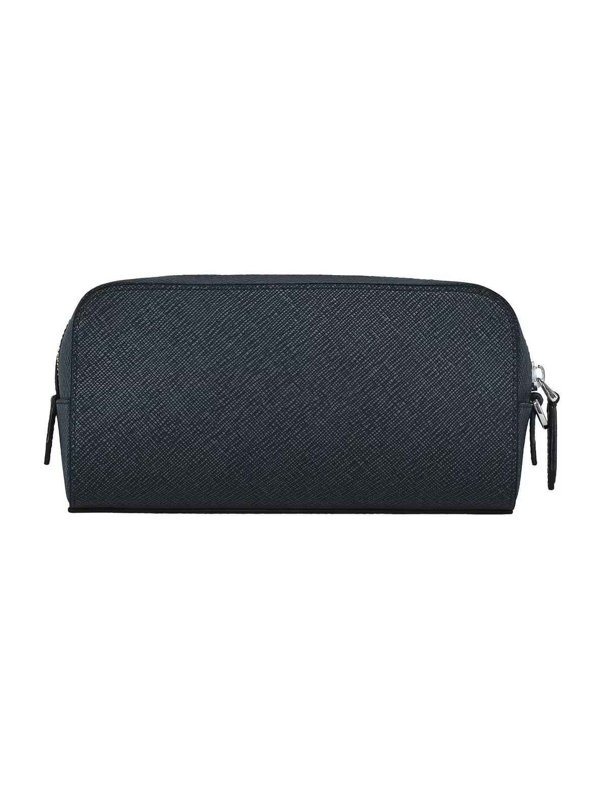 Montblanc Small Toiletry Clutch Bag in Sartorial Leather Tweed Blue