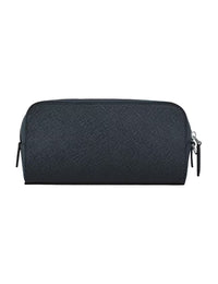 Montblanc Small Toiletry Clutch Bag in Sartorial Leather Tweed Blue