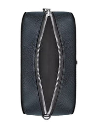 Montblanc Small Toiletry Clutch Bag in Sartorial Leather Tweed Blue