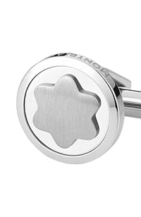 أزرار أكمام مونت بلانك بشعار الثلج الدائري المصنوع من الفولاذ