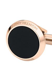Montblanc Cufflinks round steel RG PVD onyx