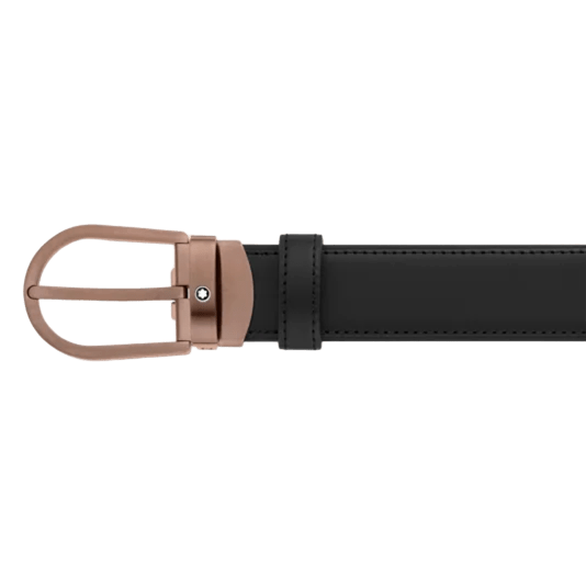 Montblanc Horseshoe buckle black 30 mm leather belt