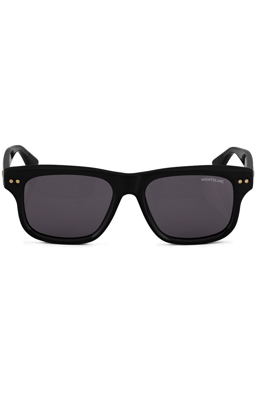 Montblanc Rectangular Black Frame Sunglasses