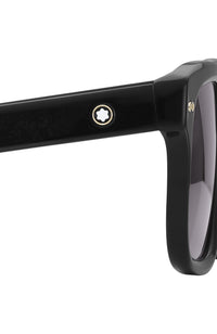 Montblanc Rectangular Black Frame Sunglasses