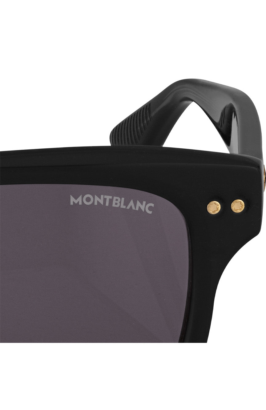 Montblanc Rectangular Black Frame Sunglasses