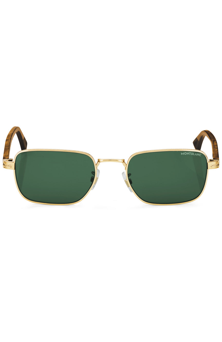 Montblanc Rectangular Gold Frame Sunglasses