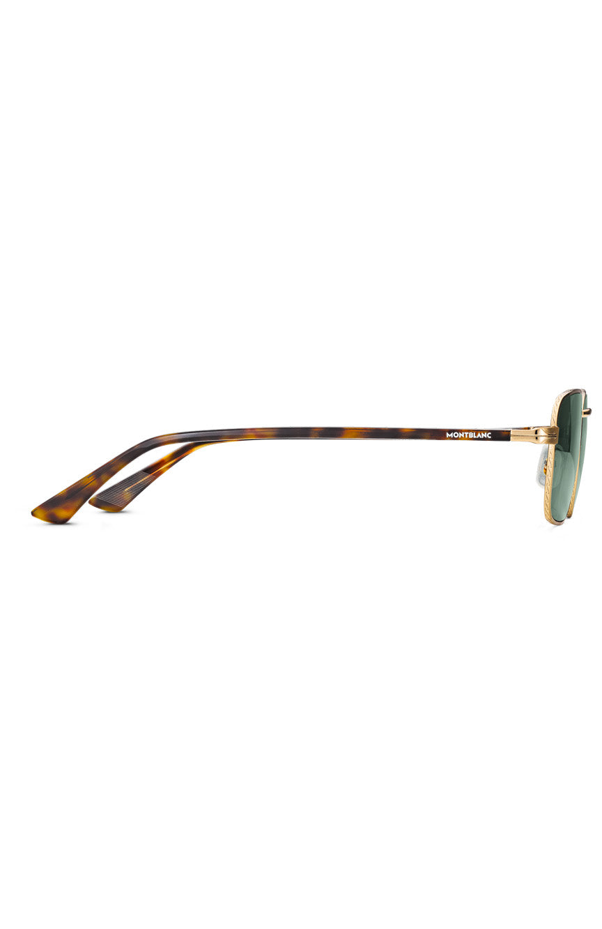 Montblanc Rectangular Gold Frame Sunglasses