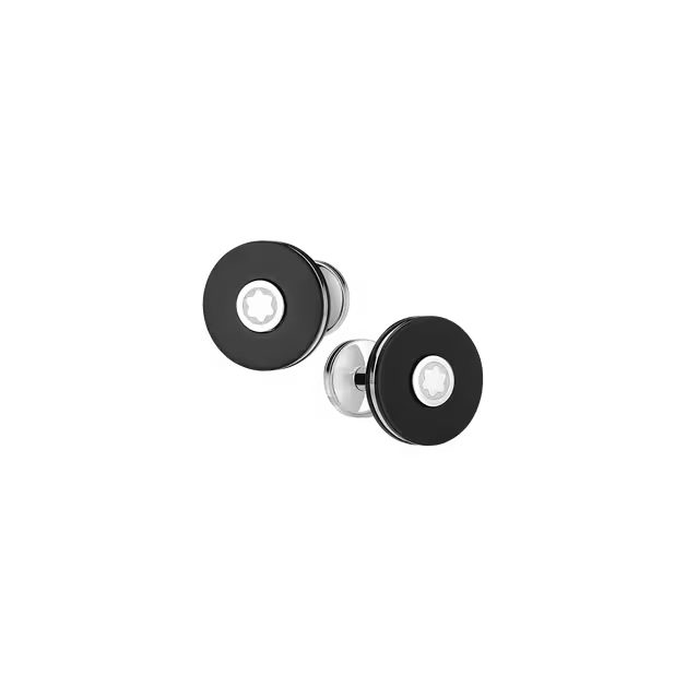 Montblanc Cufflinks, Round, Steel, Resin, PIX