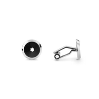 Montblanc Cufflinks round steel resin snowcap