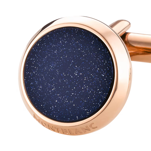 Montblanc Cufflinks steel 5N PVD glass inlay