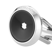 Montblanc Cufflinks round steel resin snowcap