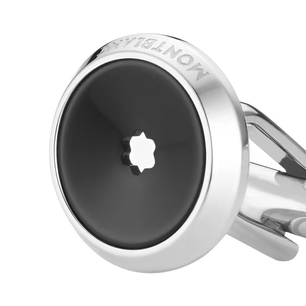 Montblanc Cufflinks round steel resin snowcap