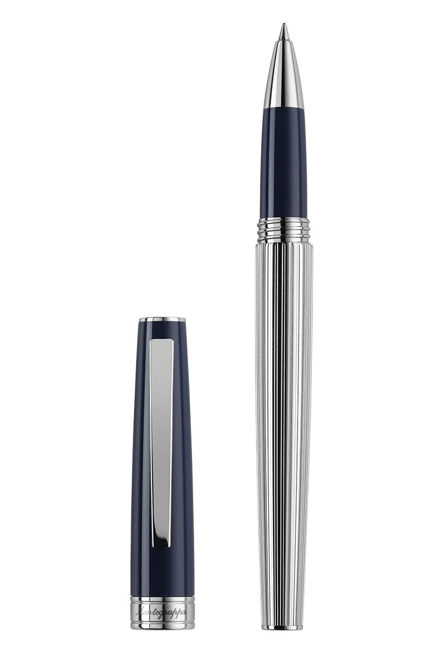 Montegrappa Armonia Duetto Rollerball Pen, Steel, Dark Blue