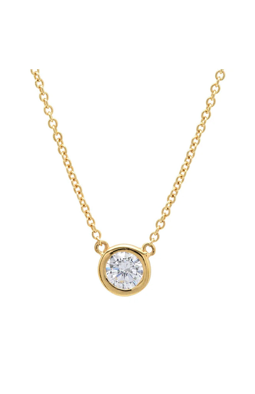 Crislu Solitaire Bezel Set Pendant Small Finished In 18Kt Yellow Gold