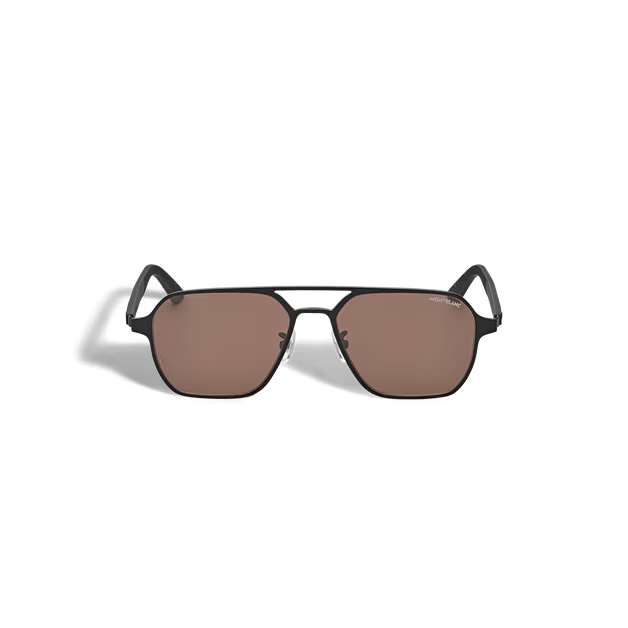 Montblanc Squared Sunglasses With Black Metal Frame