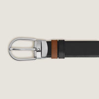 Montblanc Horseshoe 30 mm Reversible Belt in Sartorial Leather Black/Brown