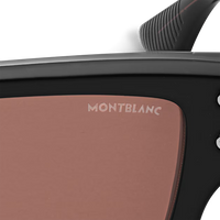 Montblanc Rectangular Sunglasses With Black Acetate Frame