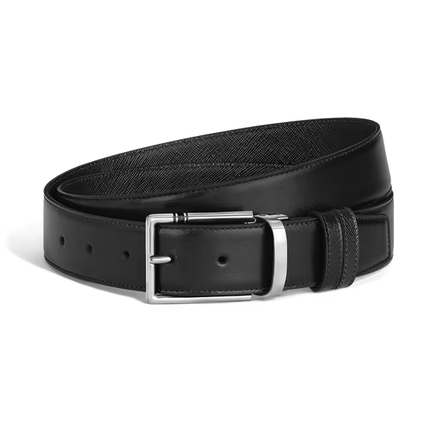Montblanc 35 mm Reversible Belt in Leather with Rectangular Meisterstück Buckle Black