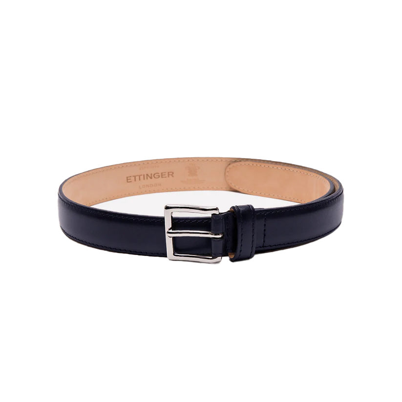 Ettinger Mens Waxy Leather Belt  30Mm  100Cm  Navy