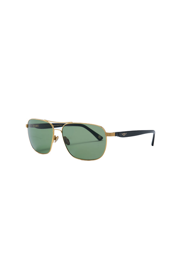 Bentley Titanium-Gold Plated-Black Acetate-Green Lens 9303-1