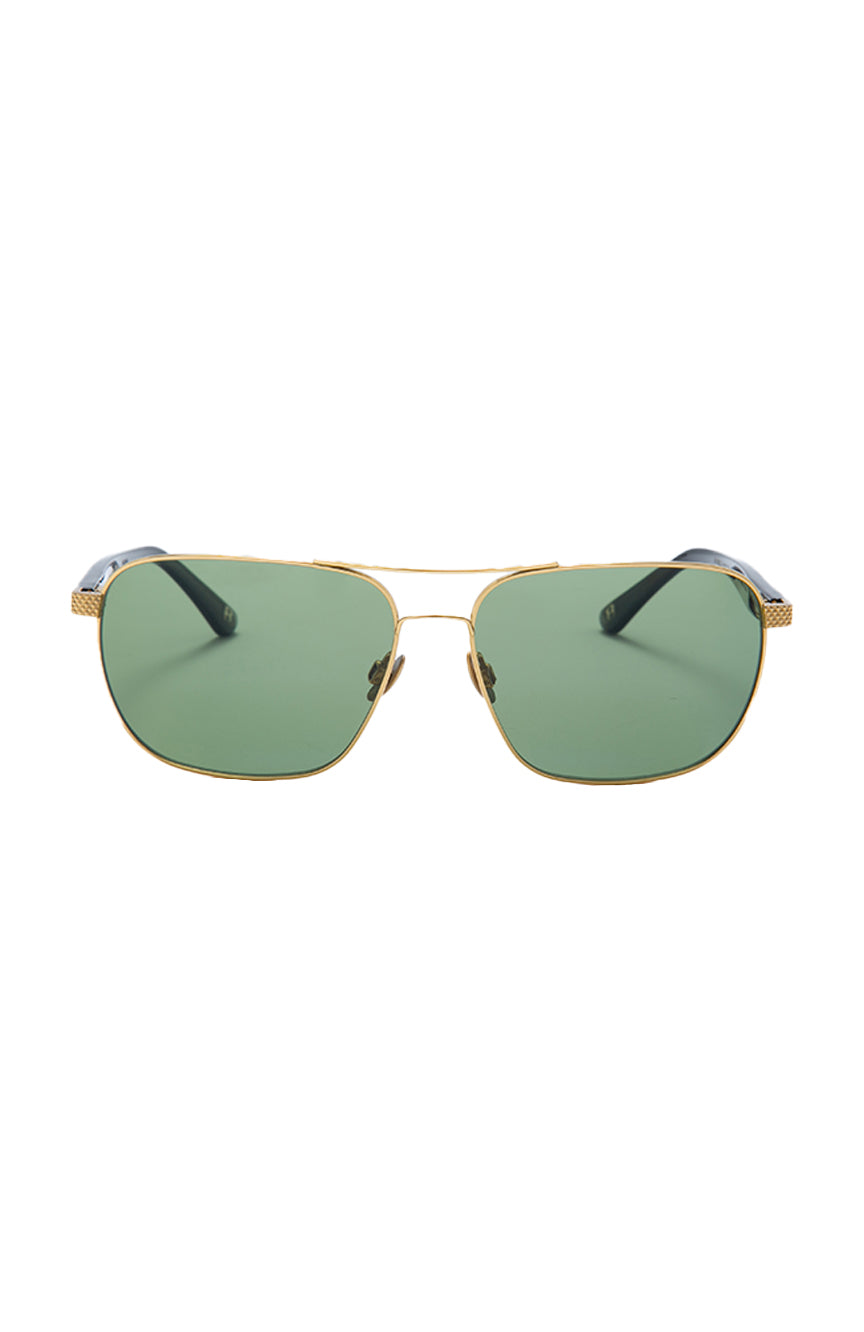 Bentley Titanium-Gold Plated-Black Acetate-Green Lens 9303-1