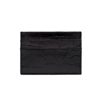 Ettinger Croco Flat Credit Card Case Ebony