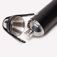 Ettinger Capra 8Oz Hunter Flask With 4 Cups Black