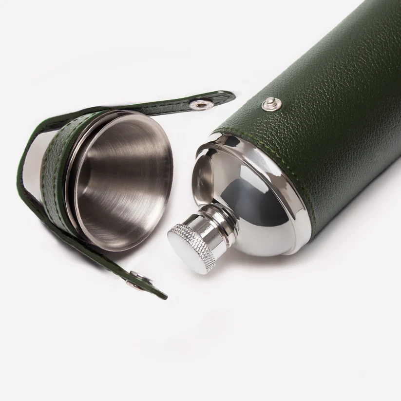 Ettinger Capra 8Oz Hunter Flask With 4 Cups Forest Green