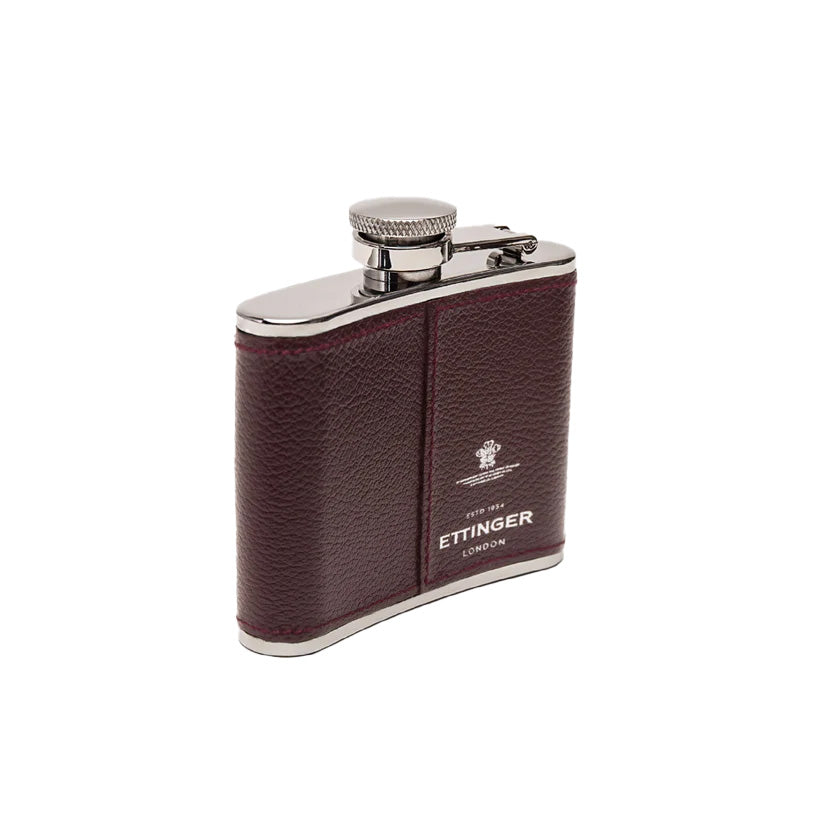 Ettinger Capra 4Oz Captive Top Hip Flask Bordeaux