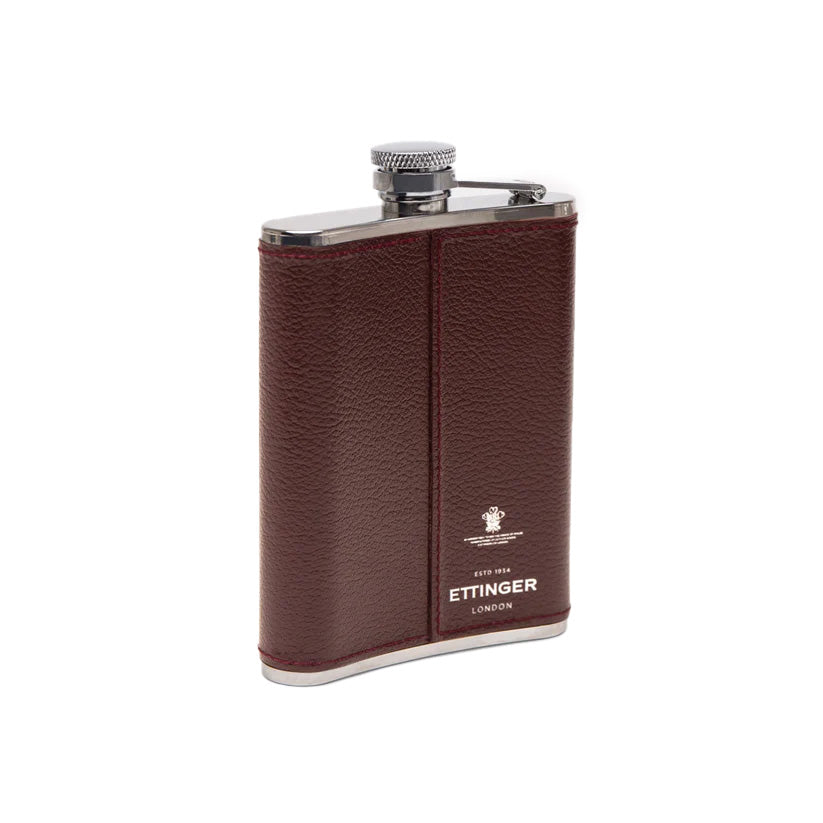 Ettinger Capra 6Oz Captive Top Hip Flask Bordeaux