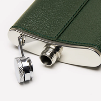 Ettinger Capra 6Oz Captive Top Hip Flask Forest Green