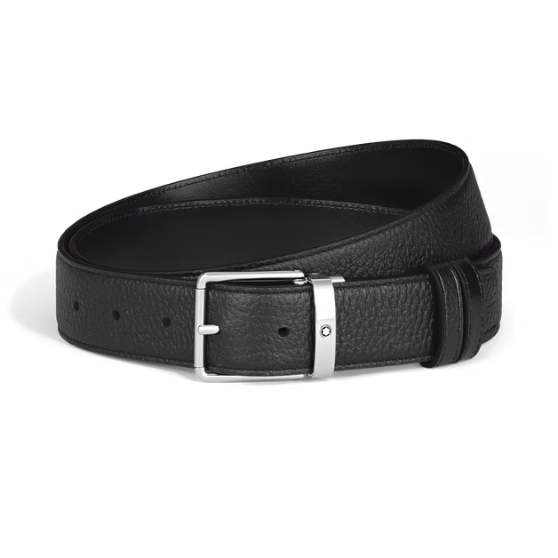 Montblanc Everyday 35 mm Reversible Belt in Grain Leather Black