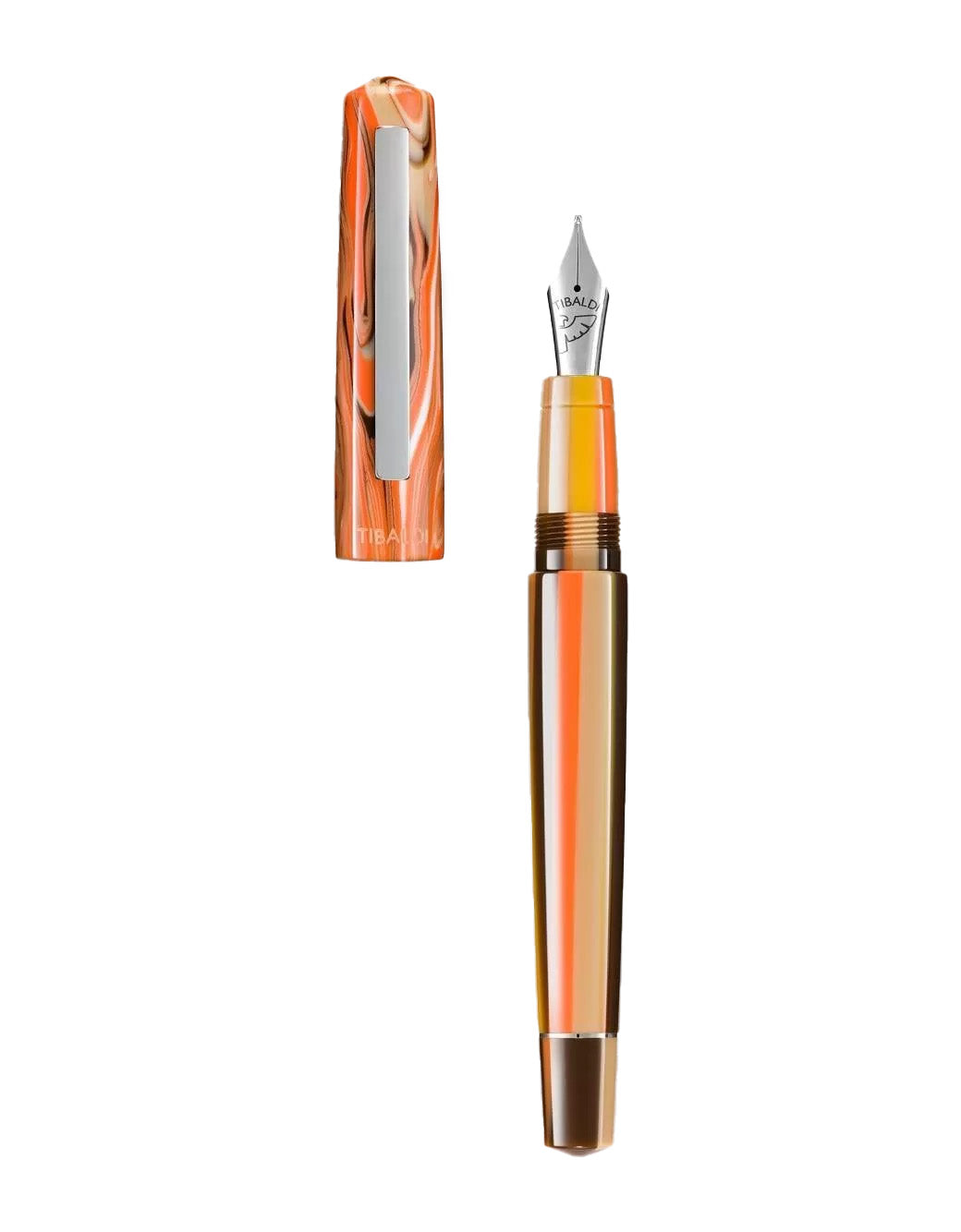 Tibaldi Ginger Beige Resin Fountain Pen With Stainless Steel Trim BB Nib