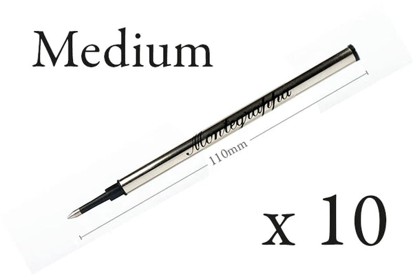 Montegrappa Rollerball Pen Refills, 10 units/box, Black