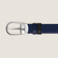 Montblanc Horseshoe Buckle Black/Ink blue 30 mm Reversible Leather Belt