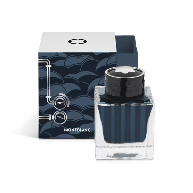 Montblanc Ink Bottle, Meisterstück Around the World in 80 Days, Coal Blue - 50ml